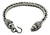 Pulsera Tejida De Plata 925 Con Cabezas De Leon
