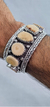 Brazalete Estilo Navajo Adornado Con Slices De Hueso - ARTESANOSMEX