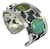 Brazalete De Plata Con Grecas Y Turquesas Verde Naturales on internet