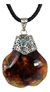 Dije De Ambar Natural Montado En Plata 950 Con Jade Azul