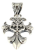 Imagen de Dije Cruz Flor De Lis De Plata Ley .925 Con Collar De Piel