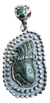 Dije De Perfil Maya De Jade Montado En Plata Ley .925