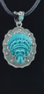 Dije De Calavera De Turquesa Con Penacho Montado En Plata - buy online