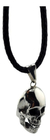 Dije De Calavera De Plata Ley .925 Con Collar De Piel - online store