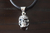 Image of Dije De Calavera De Plata Ley .925 Con Collar De Piel