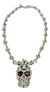 Cadena De Calaveras De Plata 925 Con Dije Y Zirconias Rojas on internet