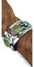 Brazalete De Plata Con Grecas Y Turquesas Verde Naturales - buy online