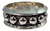 Brazalete Grueso Minimalista Con Casquillas De Plata