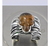 Brazalete De Plata Ley 925 Corrugado Con Calavera De Ambar on internet