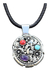 Dije De Plata Nativo Americano Con Flores Hojas Y Piedras - comprar en línea