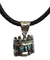 Dije De Tláloc De Plata 925 Con Zirconias Azules Y Collar
