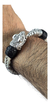 Brazalete De Piel Fina Con Víbora De Plata Ley 925 - comprar en línea