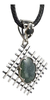Dije De Jade Azul Montado En Plata Ley .925 Con Collar