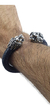 Brazalete De Piel Tejida Con Leones De Plata on internet