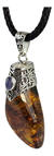 Dije De Ambar Natural Montado En Plata 950 Con Tanzanita