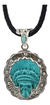 Dije De Calavera De Turquesa Con Penacho Montado En Plata - online store