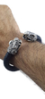 Image of Brazalete De Piel Tejida Con Serpientes De Plata 925