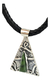 Dije De Triangulo De Plata .925 Con Jade Natural