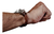 Brazalete De Piel Adornado Con Quetzalcoatl De Plata on internet