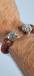 Brazalete De Piel Con Guerreros Jaguar Calavera De Plata on internet