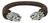 Brazalete De Piel Café Con Leones De Plata 925