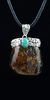 Image of Dije De Piedra Natural De Chiapas Montado En Plata .925