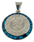 Dije De Calendario Maya De Plata 925 Con Turquesas
