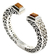 Brazalete De Plata Con Grecas Y Madera Petrificada