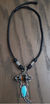 Dije De Turquesa Montado En Plata Ley .925 Con Collar - buy online