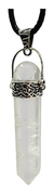 Dije De Cuarzo Blanco Grande Montado En Plata 925