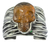 Brazalete De Plata Ley 925 Corrugado Con Calavera De Ambar - buy online