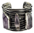 Brazalete Corrugado De Plata 925 Con Amatistas on internet