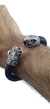 Brazalete De Piel Tejida Con Serpientes De Plata 925