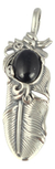 Dije De Pluma De Plata Ley .925 Adornada Con Onix - buy online