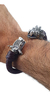 Brazalete De Piel Con Cabezas De Quetzalcoatl De Plata - buy online