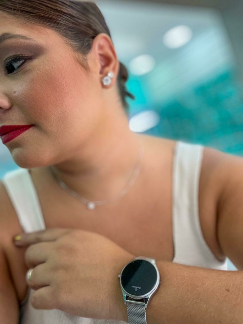 Relógio led digital prateado