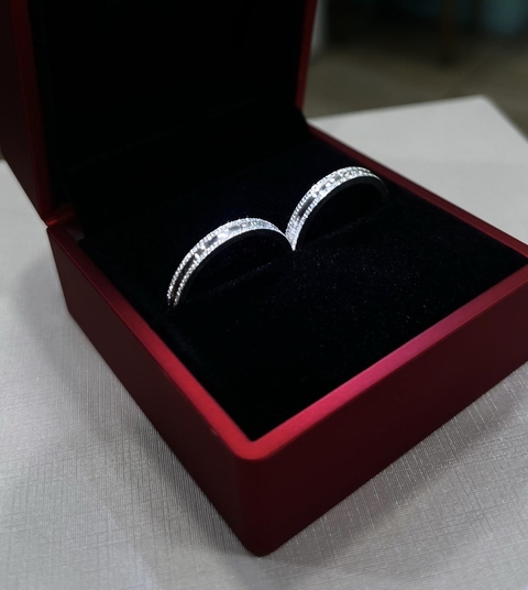 Par de aliança prata 925 - comprar online