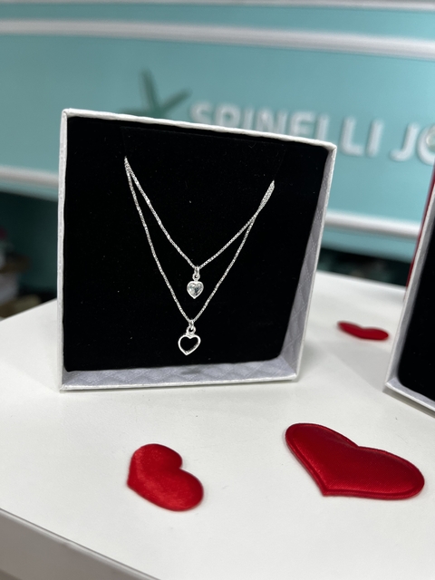 Colar duplo coração