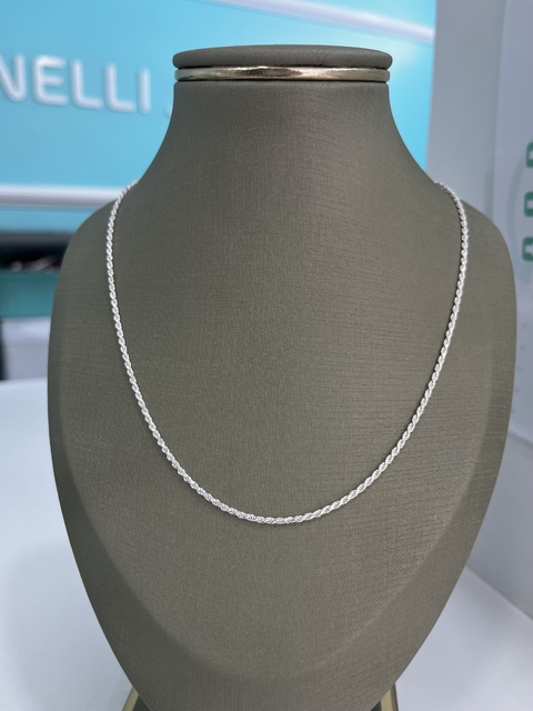 Corrente cordão baiano 40 cm prata 925