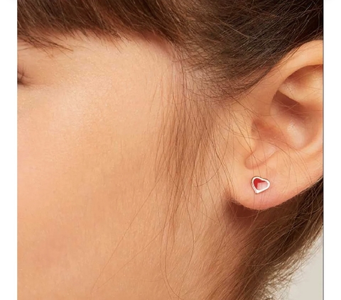 Brinco coração resinado infantil ROMMANEL