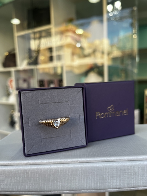 Anel abaulado coração