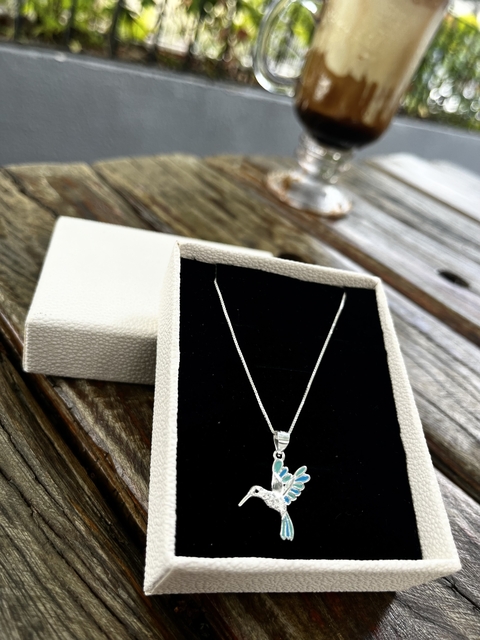 Colar beija flor prata 925