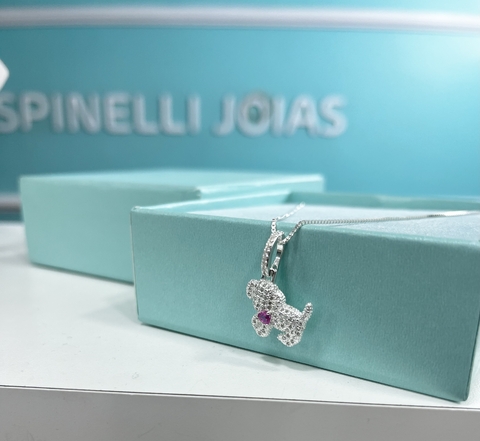 Colar cachorro zircônias - comprar online