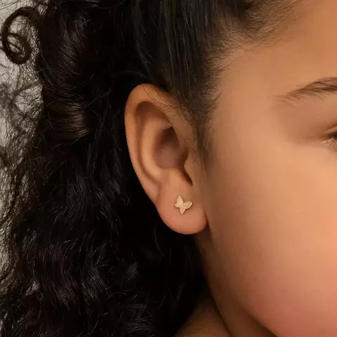 Brinco borboleta banhado a ouro