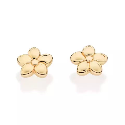 Brinco moana flor de pluméria folheado