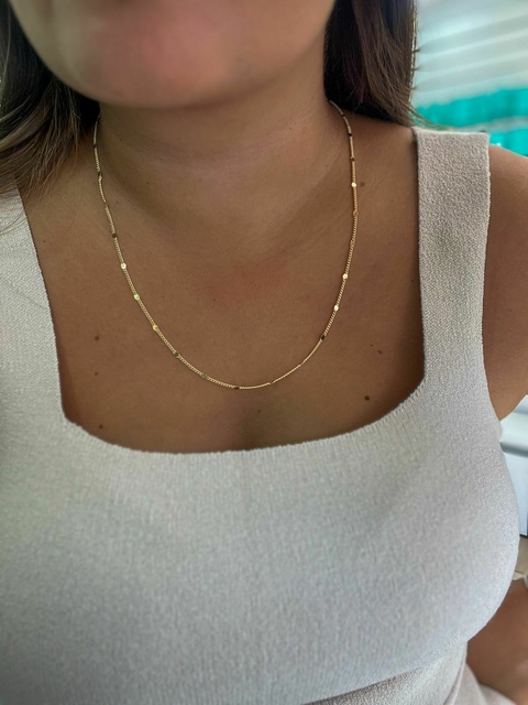 Colar bolinhas ajustável até 60cm