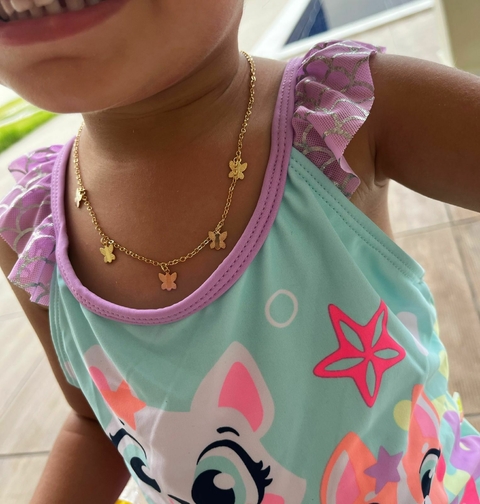Colar borboletas infantil