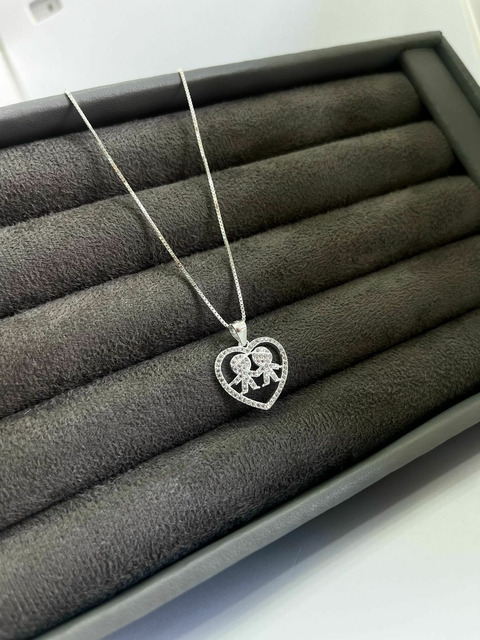 Colar 2 meninos prata 925