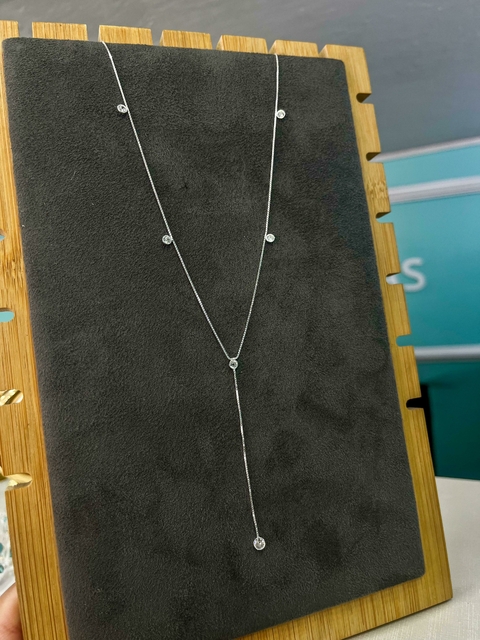 Colar gravata prata 925