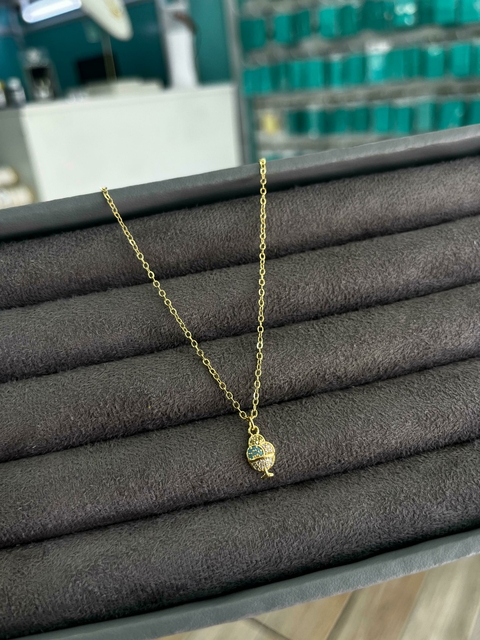 Colar sorvete infantil dourado